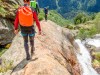 Heading down to the first abseil (Canyoning Italy 2019)