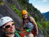Team Cris and Verena doing a very easy multipitch (Canyoning Italy 2019)