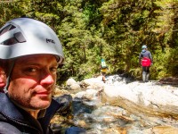 Cris at the start (Canyoning Robinson Creek, Adventures with Craichel Jan 2022)