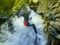 Rachel abseiling (Canyoning Robinson Creek, Adventures with Craichel Jan 2022)