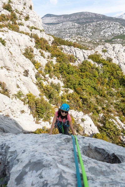 Ari seconding (Climbing Croatia Oct 2022)