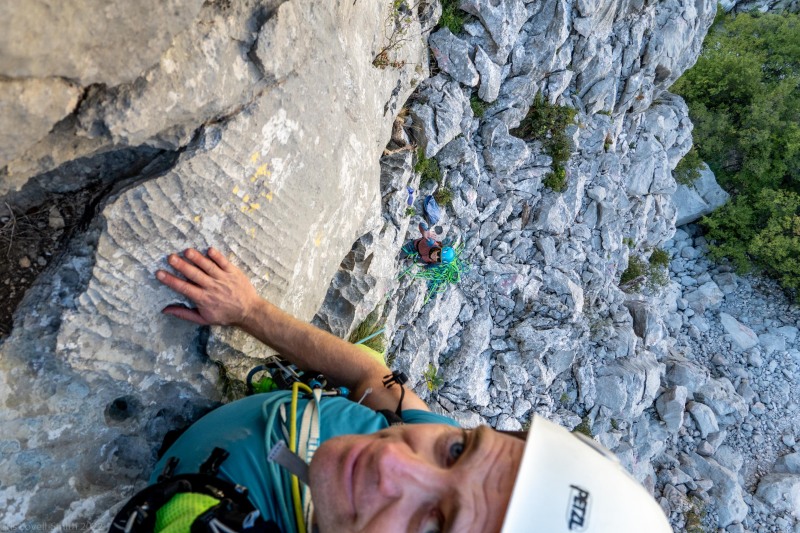 Cris leads (Climbing Croatia Oct 2022)