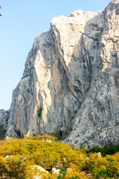 Large rock faces in the park (Climbing Croatia Oct 2022)