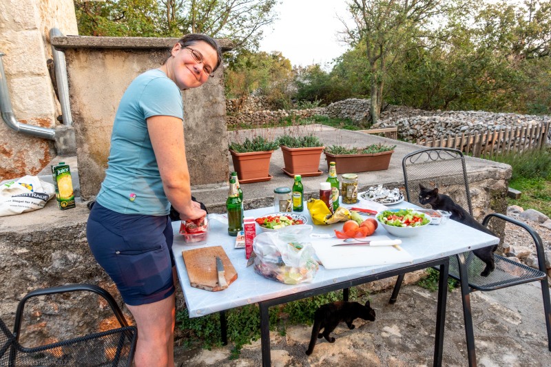 Marie and cats (Climbing Croatia Oct 2022)