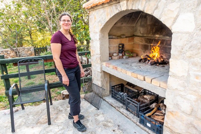 Marie getting things going (Climbing Croatia Oct 2022)