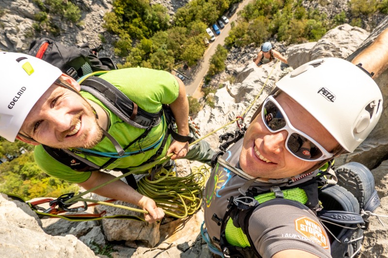 The lads at an anchor (Climbing Croatia Oct 2022)