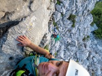 Cris leads (Climbing Croatia Oct 2022)