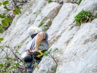 Johannes on a sports climb (Climbing Croatia Oct 2022)