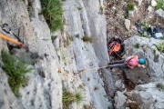 Ari belaying (Climbing Greece April 2023)