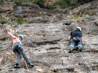 Ari and Johannes climbing (Climbing Greece April 2023)