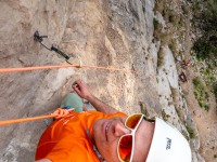 Cris on the rock (Climbing Greece April 2023)