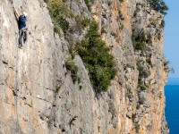 Johannes climbing in Leonidio (Climbing Greece April 2023)