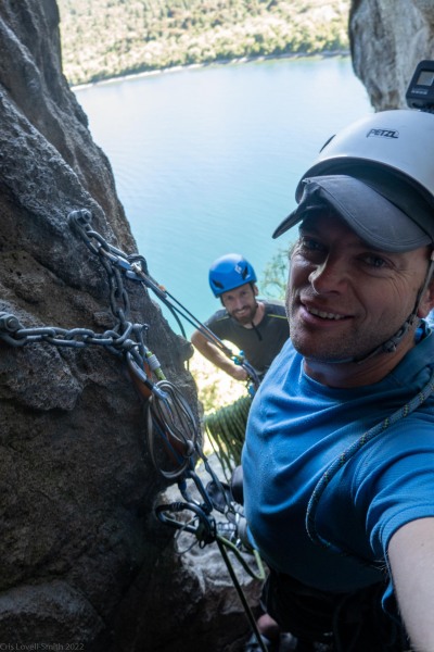 Cris and Craig on Captain Caveman (Climbing Kawakawa Bay Jan 2022)