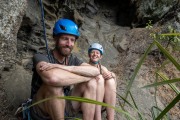 How to grin with your hosts Craig and Rachel (Climbing Kawakawa Bay Jan 2022)