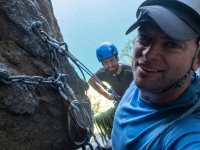 Cris and Craig on Captain Caveman (Climbing Kawakawa Bay Jan 2022)