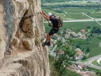 Johannes traversing (Climbing in Arco Sept 2017)