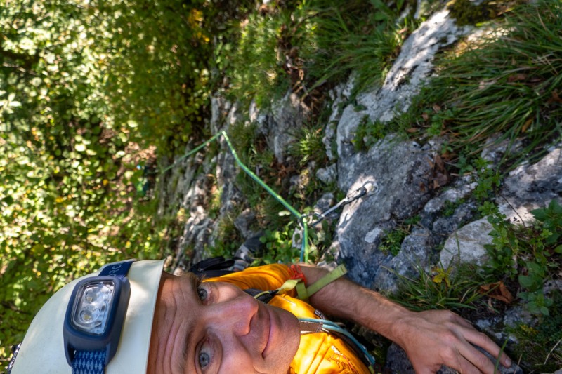 Climbing Äskulap at Plombergstein (Plombergstein Sept 2025)
