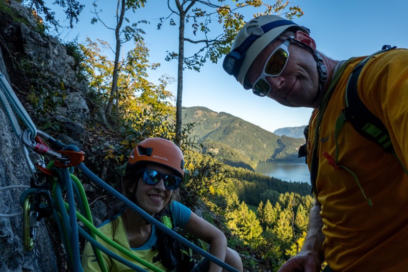 Progress up the rock into the evening (Plombergstein Sept 2025)