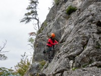 Rope-protected descent (Plombergstein Sept 2025)