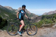 Leonie on her bike (Corsica)