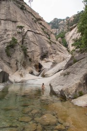 Leonie takes a dip (Corsica)