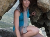 Leonie and a rock (Corsica)
