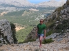 Cris climbing the mountain (Mallorca)