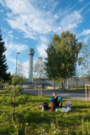 At Oslo airport (Cycle Touring Norway 2016)