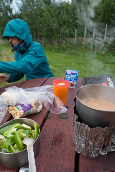 Cooking dinner (Cycle Touring Norway 2016)