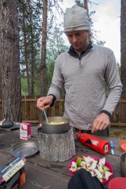 Cooking dinner (Cycle Touring Norway 2016)