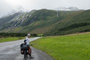 Cris and bike (Cycle Touring Norway 2016)