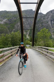 Crossing a bridge 2 (Cycle Touring Norway 2016)