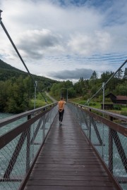 Crossing a bridge (Cycle Touring Norway 2016)