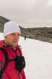 Crossing some snow (Cycle Touring Norway 2016)