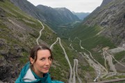 Leonie above the Trollstigen (Cycle Touring Norway 2016)