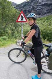 Leonie and a troll (Cycle Touring Norway 2016)