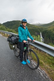 Leonie and bike (Cycle Touring Norway 2016)