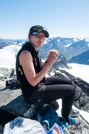 Leonie and bread (Cycle Touring Norway 2016)