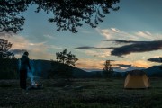 Leonie at our camp site (Cycle Touring Norway 2016)