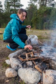 Lighting a fire 2 (Cycle Touring Norway 2016)