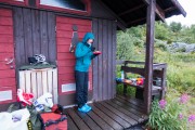 Sheltering at the toilet (Cycle Touring Norway 2016)