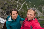 Us above the Trollstigen (Cycle Touring Norway 2016)