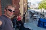 Waiting at the train station in Lillehammer (Cycle Touring Norway 2016)