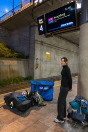 Waiting for the train in Oslo (Cycle Touring Norway 2016)