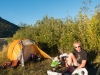 Cris and tent (Cycle Touring Norway 2016)