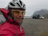 Cris at the pass (Cycle Touring Norway 2016)