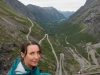 Leonie above the Trollstigen (Cycle Touring Norway 2016)
