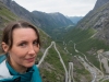 Leonie above the Trollstigen (Cycle Touring Norway 2016)