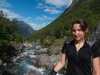 Leonie and river (Cycle Touring Norway 2016)