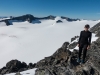Leonie and snow below (Cycle Touring Norway 2016)